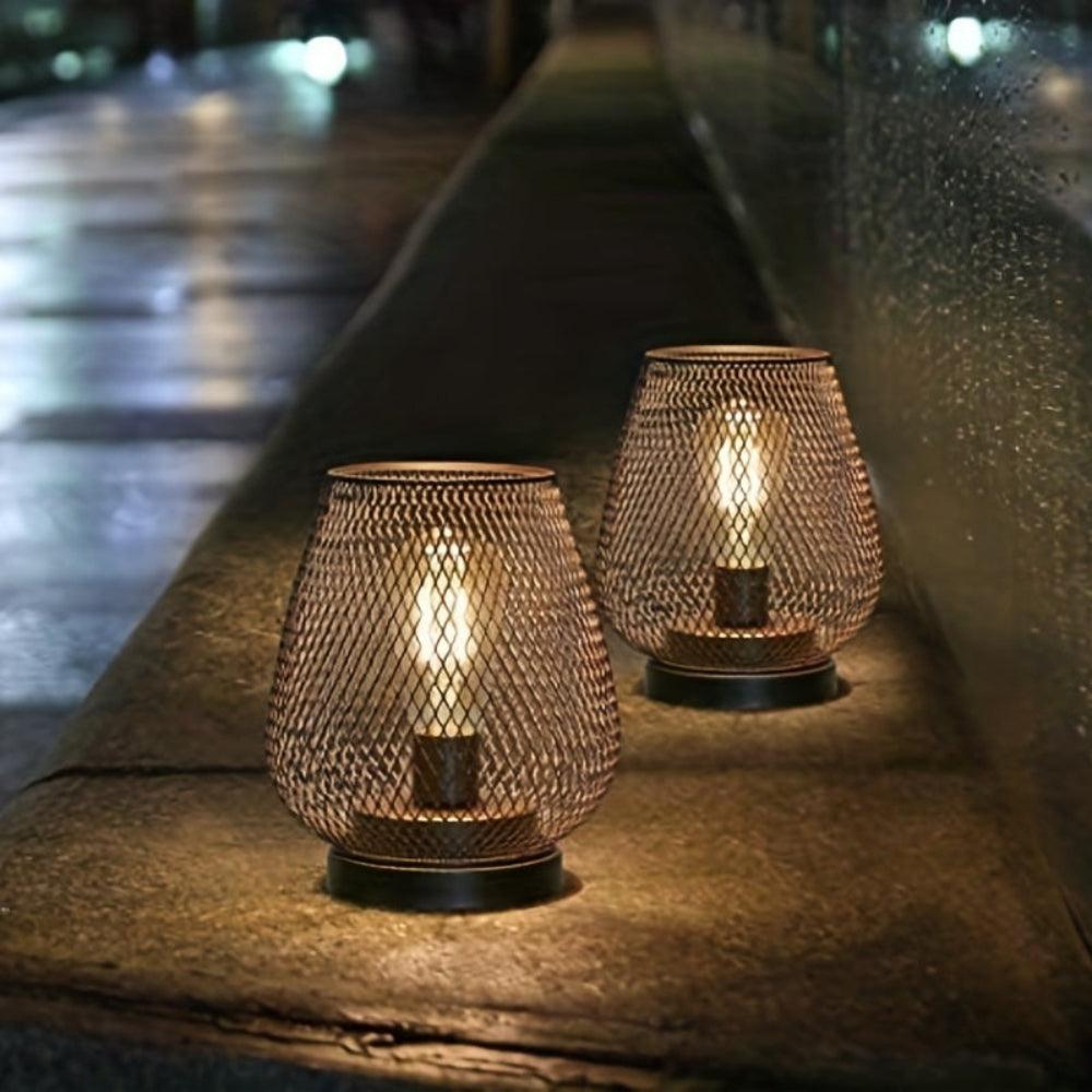 Teplá bílá LED bezdrátová stolní lampa - sada 2 ks se síťovaným stínidlem 4