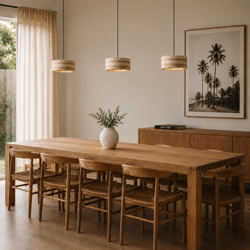 Travertinové závěsné světlo se stmívatelnou LED diodou – design z přírodního kamene 1