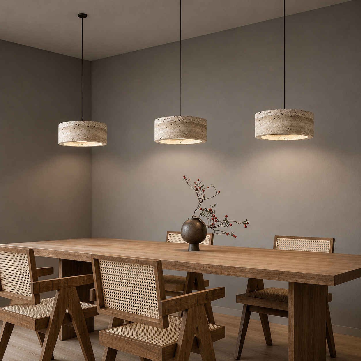 Travertinové závěsné světlo se stmívatelnou LED diodou – design z přírodního kamene 4