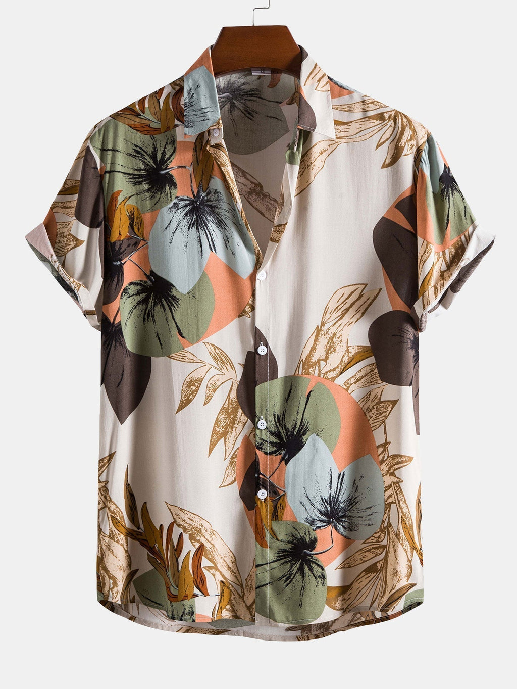 Tričko s tropickým potiskem a texturované bavlněné kraťasy – letní outfit regular fit, 13 cm 1