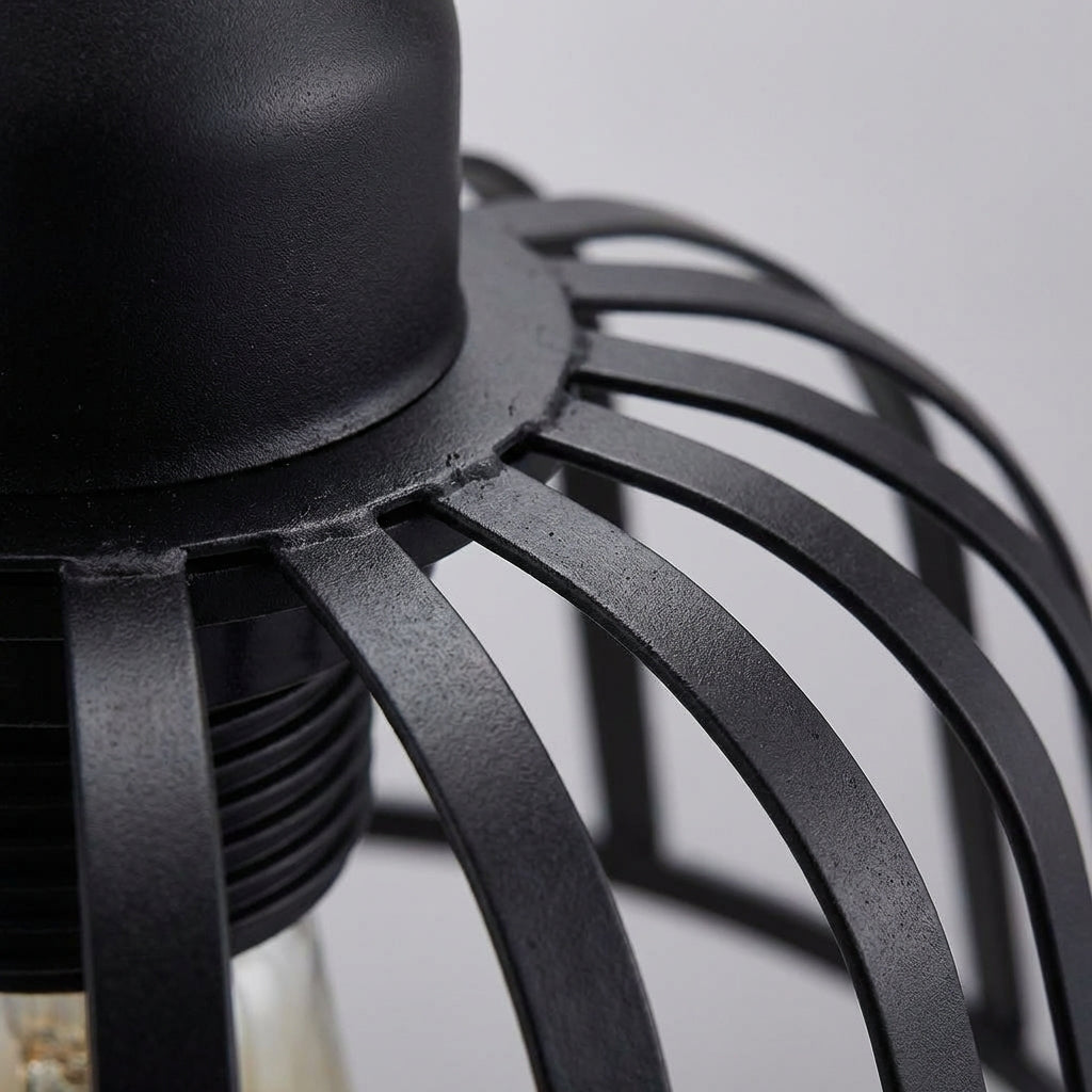 Tříhlavá závěsná lampa s nastavitelnou výškou – retro industriální styl ze železa a kovu do obývacího pokoje 2