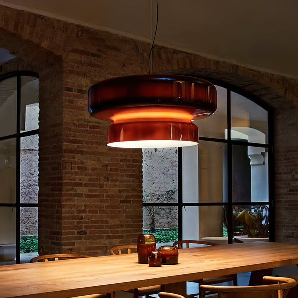 Unikátní závěsná lampa vyrobená z ručně foukaného skla 3