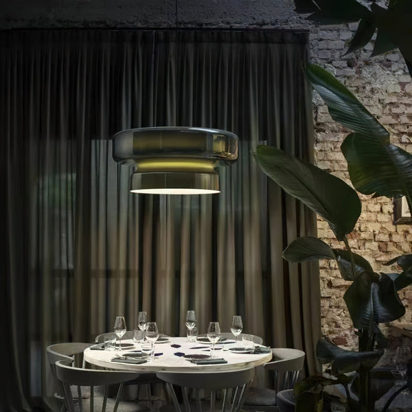 Unikátní závěsná lampa vyrobená z ručně foukaného skla 7