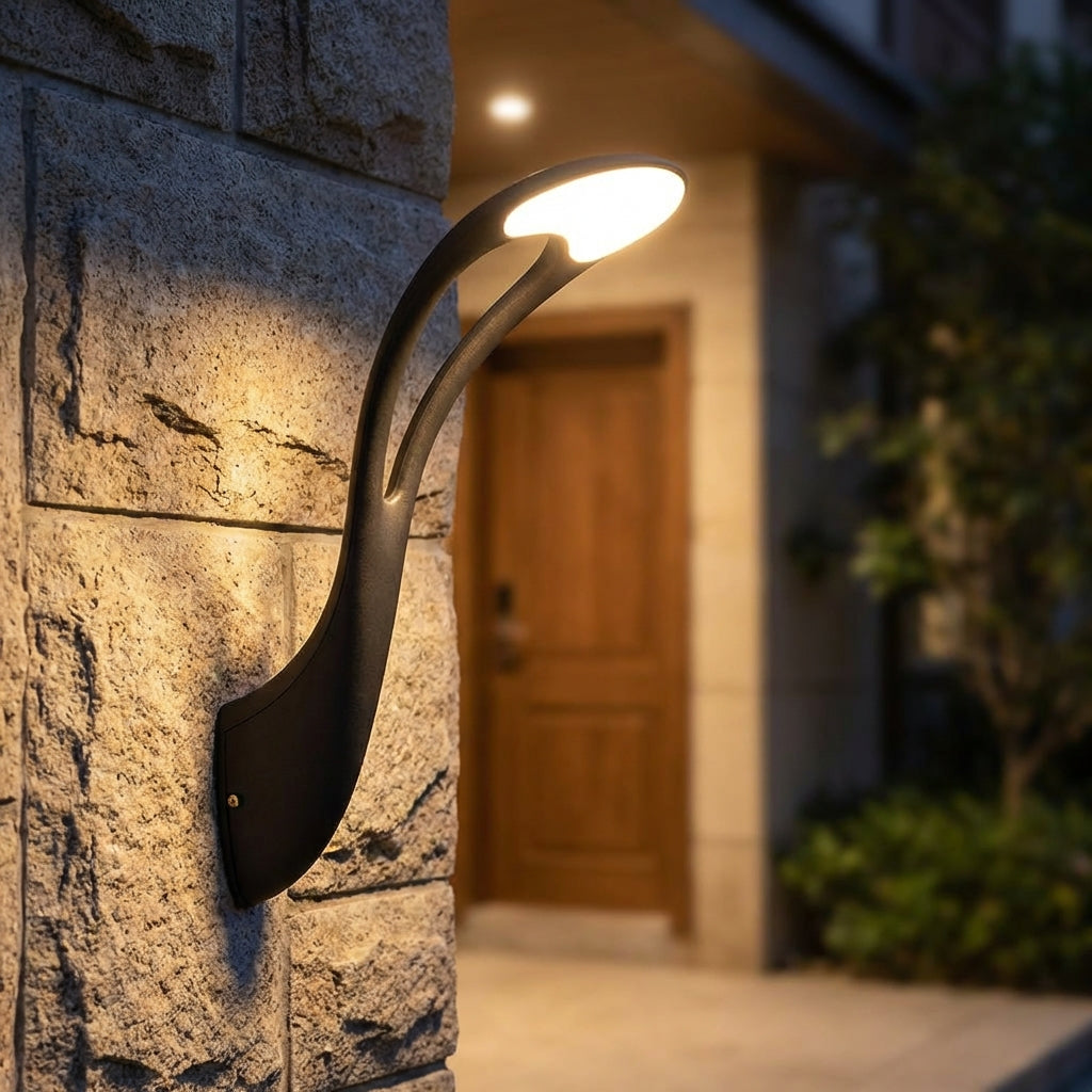 Venkovní LED nástěnná lampa s hliníkovým pouzdrem – moderní design, odolná vůči povětrnostním vlivům, černá 1