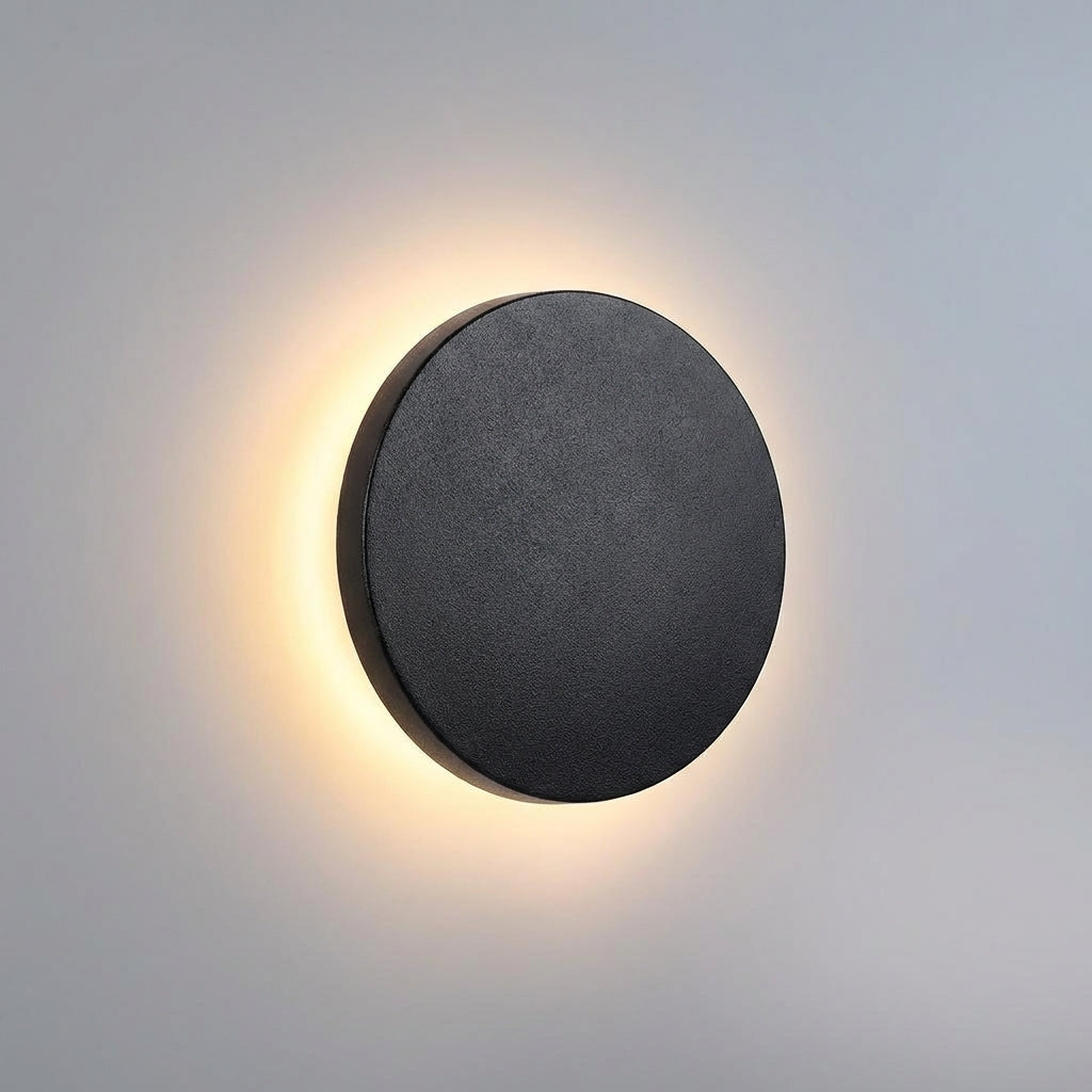 Venkovní Nástěnná Lampa s Halo Světlem IP65 + Nerezová Ocel + Moderní Design + Průměr 13 cm 1