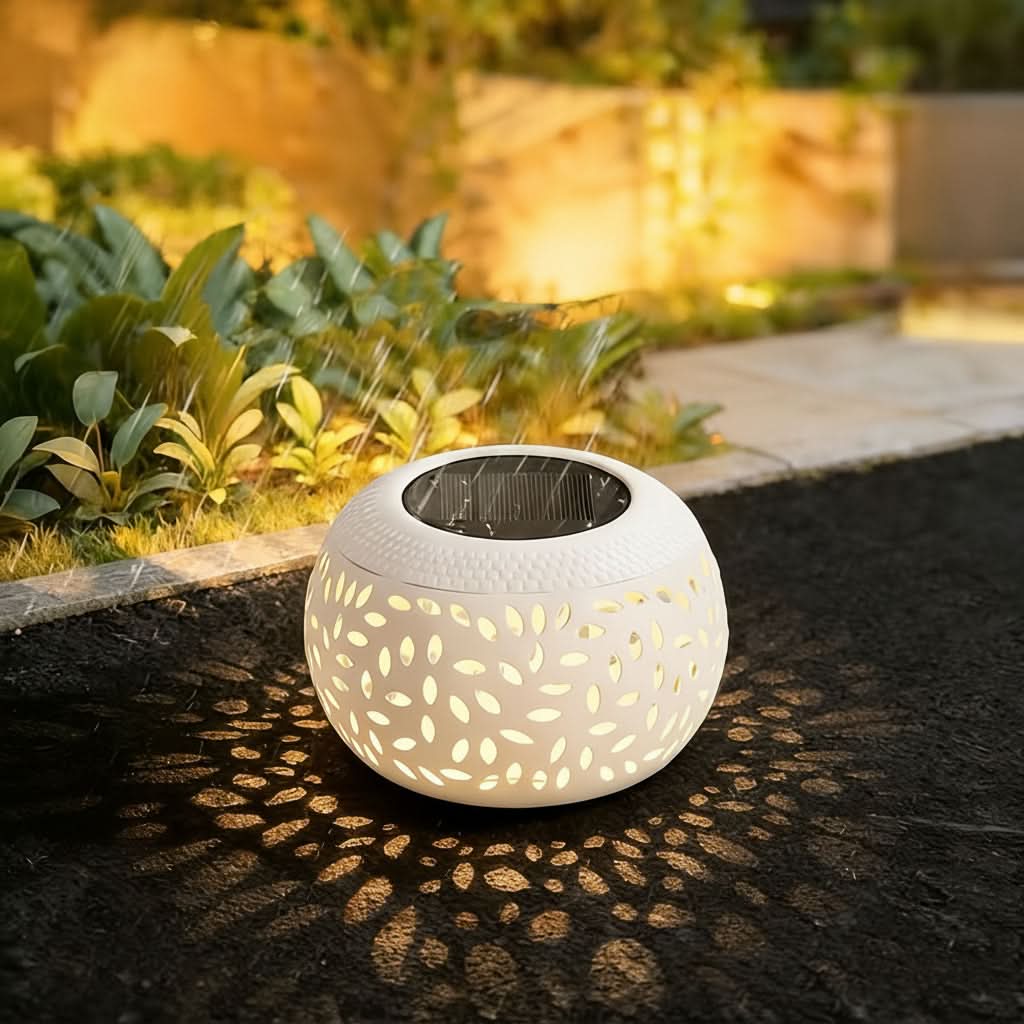 Venkovní solární stolní lampa s teplým bílým světlem, přenosná železná konstrukce, rozmě 0