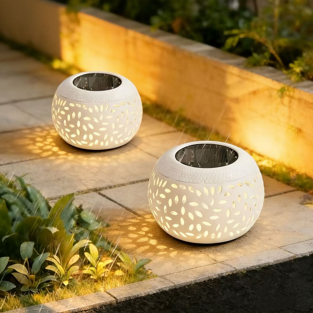 Venkovní solární stolní lampa s teplým bílým světlem, přenosná železná konstrukce, rozmě 1