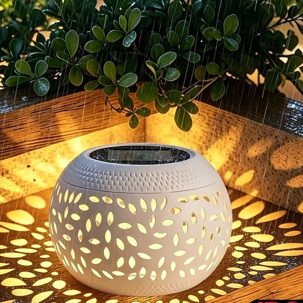 Venkovní solární stolní lampa s teplým bílým světlem, přenosná železná konstrukce, rozmě 3