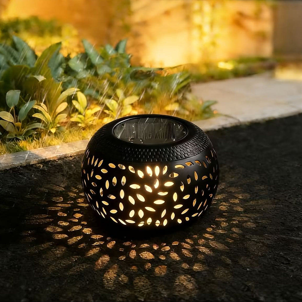 Venkovní solární stolní lampa s teplým bílým světlem, přenosná železná konstrukce, rozmě 7