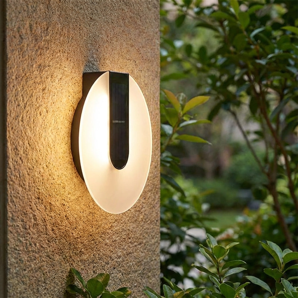 Venkovní nástěnná LED lampa s kulatým profilem, odolná vůči povětrnostním vlivům, moderní design – černá 0
