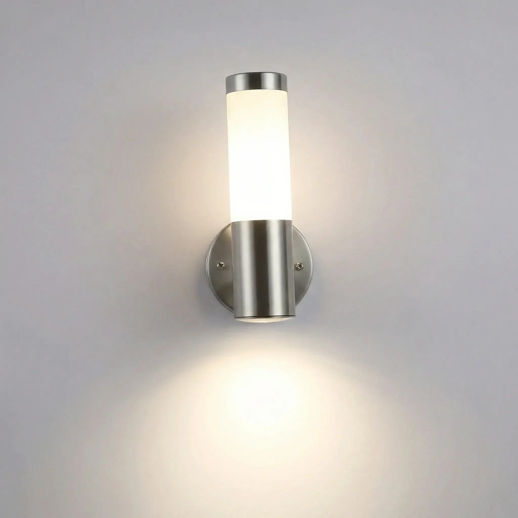 Venkovní nástěnná LED lampa s pohybovým senzorem z nerezové oceli – moderní stříbrný design 4