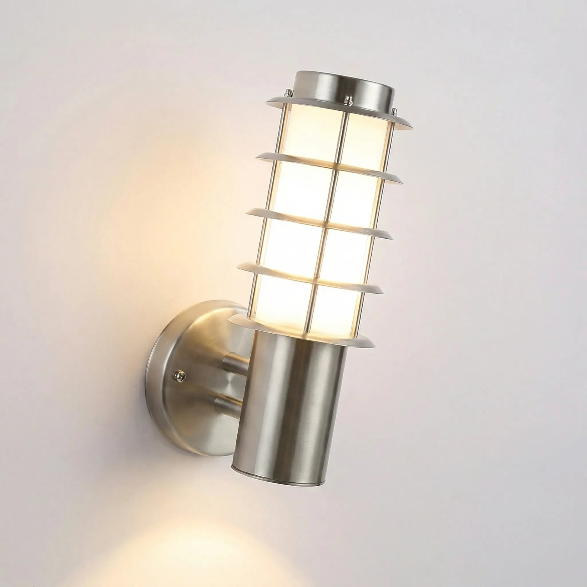 Venkovní nástěnná LED lampa s pohybovým senzorem z nerezové oceli – moderní stříbrný design 5