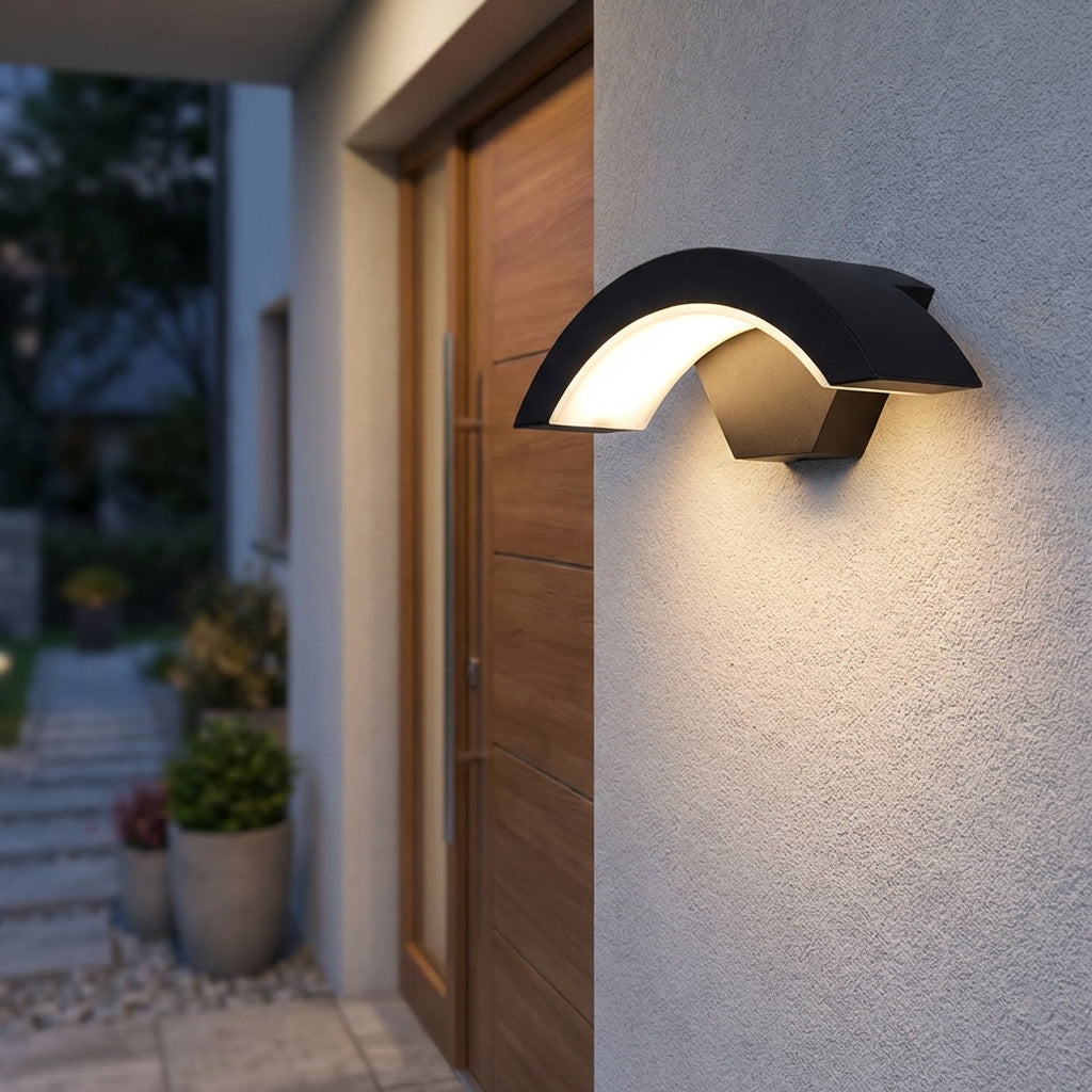 Venkovní nástěnná lampa ve tvaru U odolná vůči povětrnostním vlivům LED - Moderní venkovní osvětlení 0