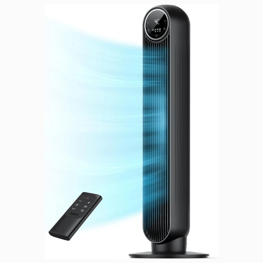 Věžový ventilátor s dálkovým ovládáním a 3 rychlostmi – oscilačně tichý design pro ložnice a obývací pokoje 1