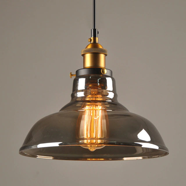 Vintage Závěsná Lampa Art Déco se Šedým Sklem a Stmívatelným Osvětlením – Elegantní Kovový Design pro Každou Místnost 10
