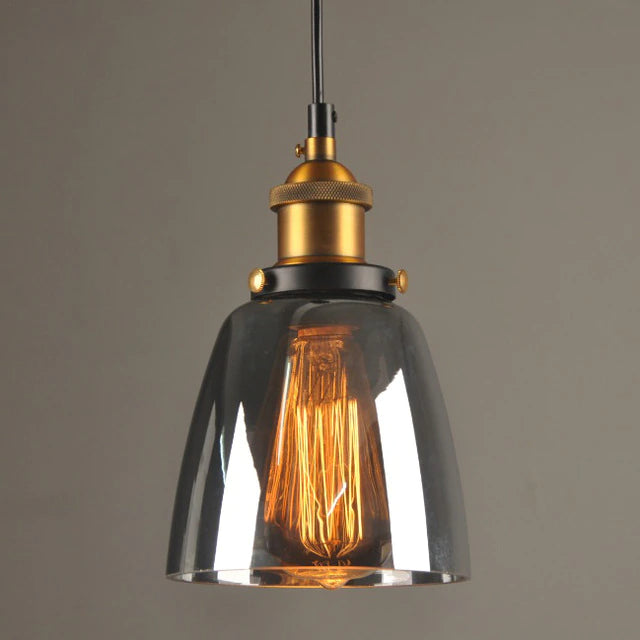 Vintage Závěsná Lampa Art Déco se Šedým Sklem a Stmívatelným Osvětlením – Elegantní Kovový Design pro Každou Místnost 13