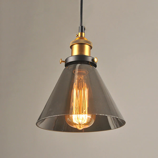 Vintage Závěsná Lampa Art Déco se Šedým Sklem a Stmívatelným Osvětlením – Elegantní Kovový Design pro Každou Místnost 9