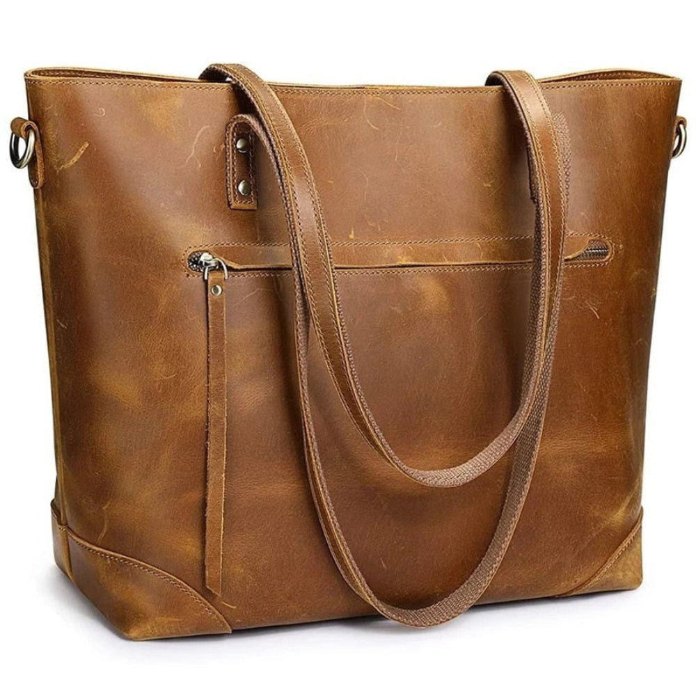 Vintage kožená crossbody taška s nastavitelným popruhem – prostorná každodenní taška přes rameno 2