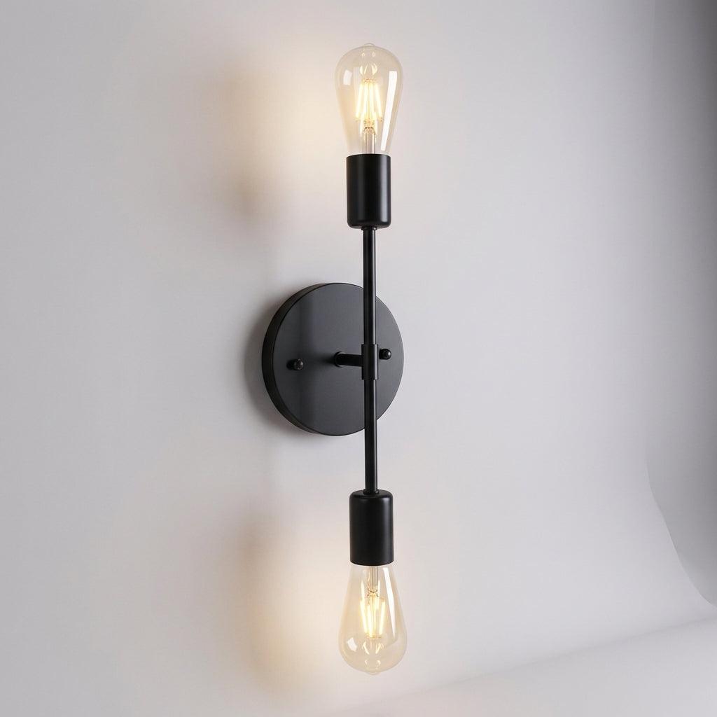 Vintage nástěnná lampa s dvojitým světelným zdrojem pro zrcadla a chodby – měkké teplé světlo, vertikální design 0
