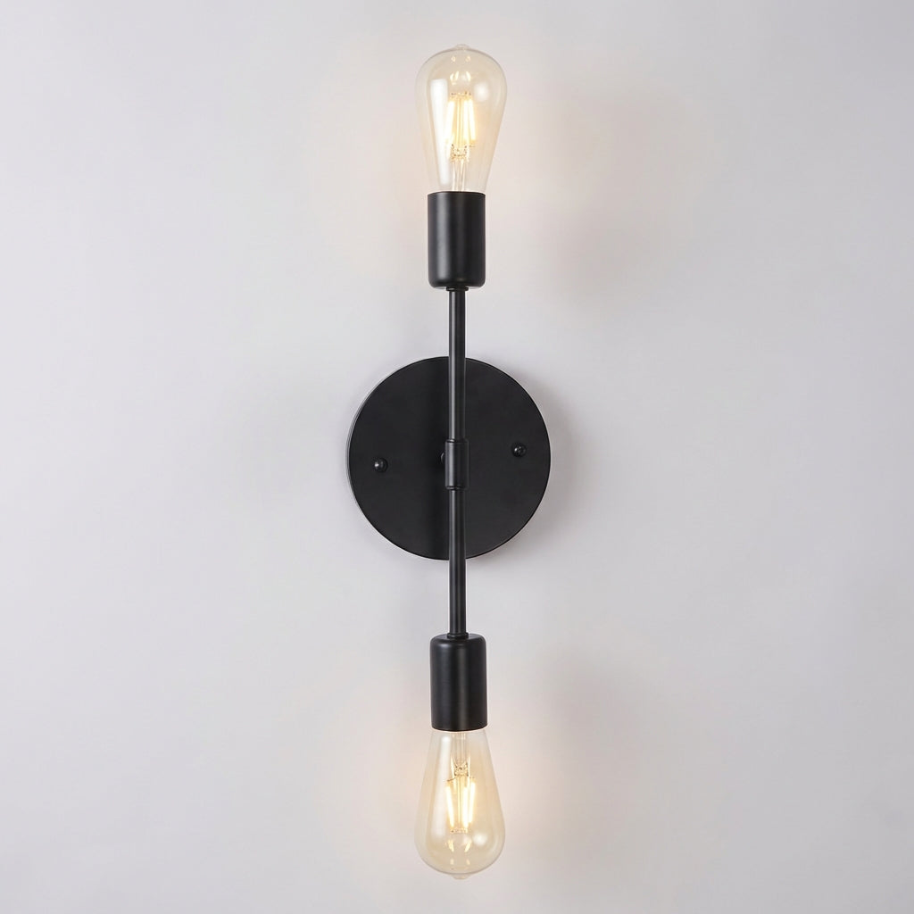 Vintage nástěnná lampa s dvojitým světelným zdrojem pro zrcadla a chodby – měkké teplé světlo, vertikální design 2