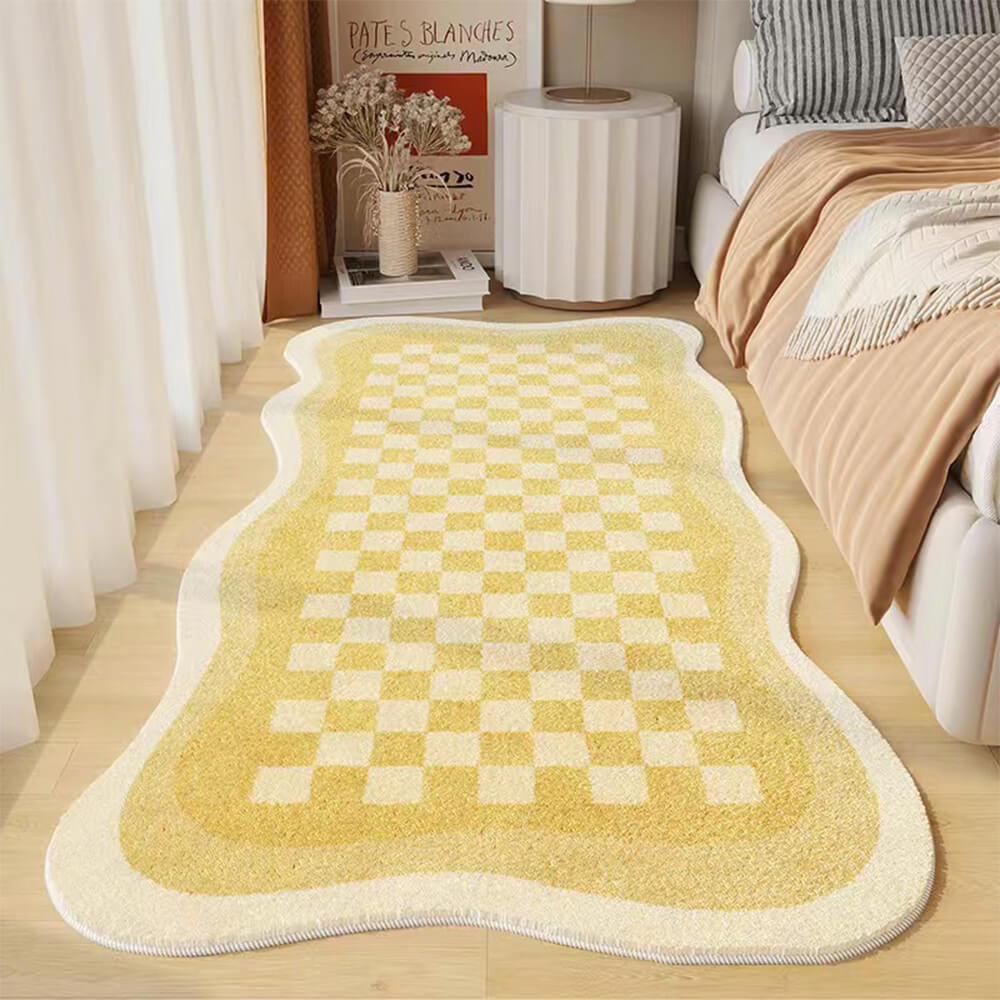 Vlněný koberec s kostkovaným vzorem a nadčasovým designem 0