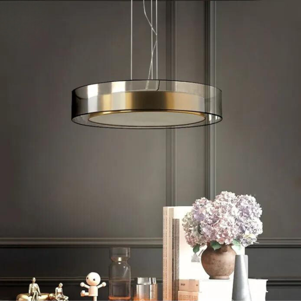 Výškově nastavitelná LED závěsná lampa v růžovo-zlaté barvě – moderní lampa do obývacího pokoje a jídelny 5