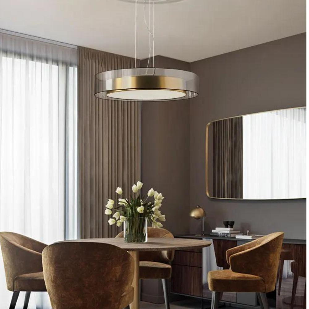 Výškově nastavitelná LED závěsná lampa v růžovo-zlaté barvě – moderní lampa do obývacího pokoje a jídelny 6