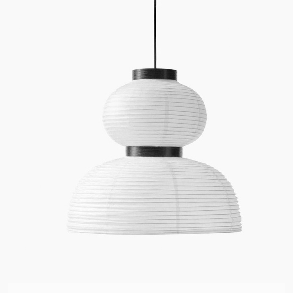Výškově nastavitelná závěsná lampa do obývacího pokoje Wabi Sabi – kovová a látková, ideální pro osvětlení nad stolem 9