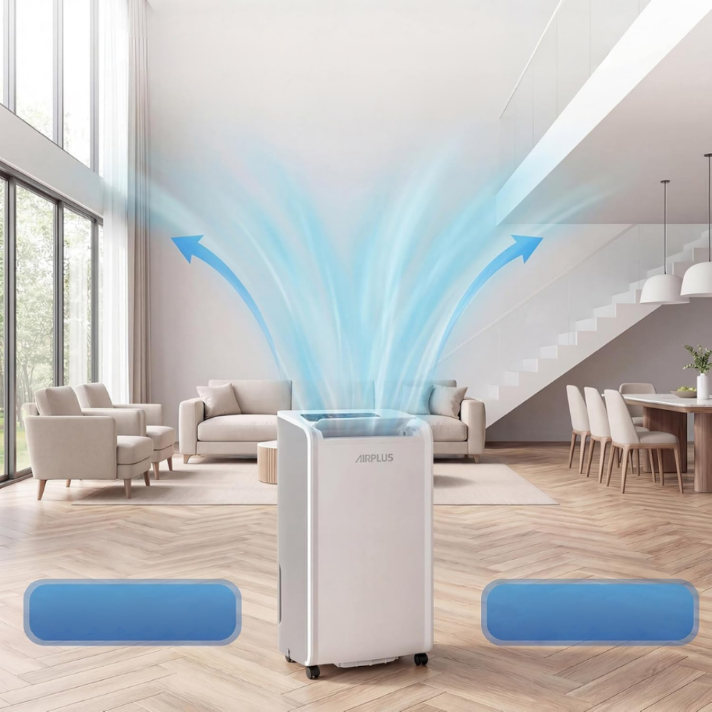 Vysokokapacitní odvlhčovač vzduchu pro velké místnosti s nepřetržitým odvodněním – 70 pintů za den, energeticky úsporný, tichý provoz 1