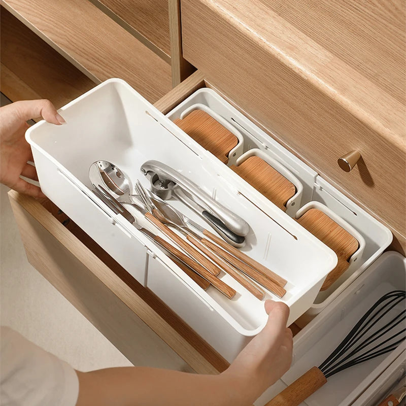 Výsuvný organizér do zásuvek s nastavitelnými dělicími přepážkami – ideální na spodní prádlo a kancelářské potřeby, 27–38,5 cm 2