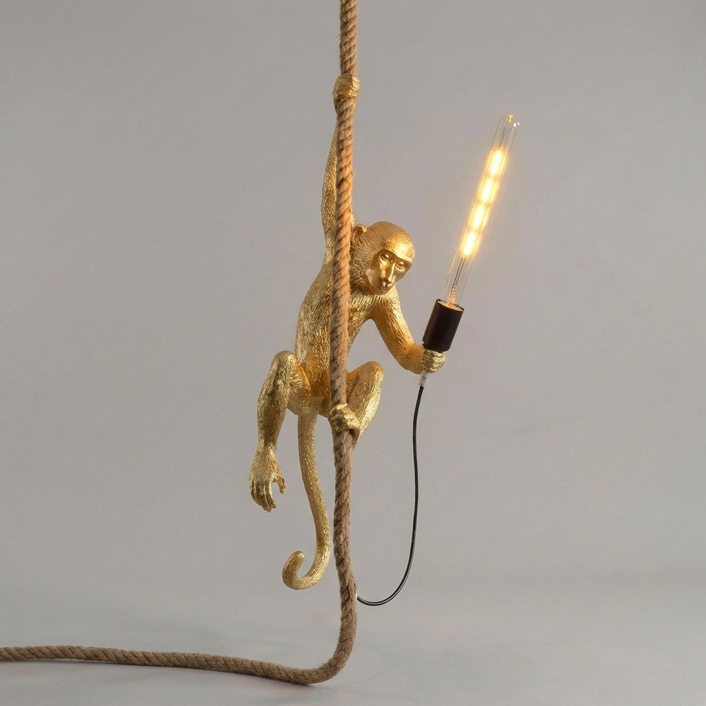 Závěsná Lampa ve Tvaru Opice s LED Světlem – Pryskyřicové Art Deco Osvětlení pro Interiér 5