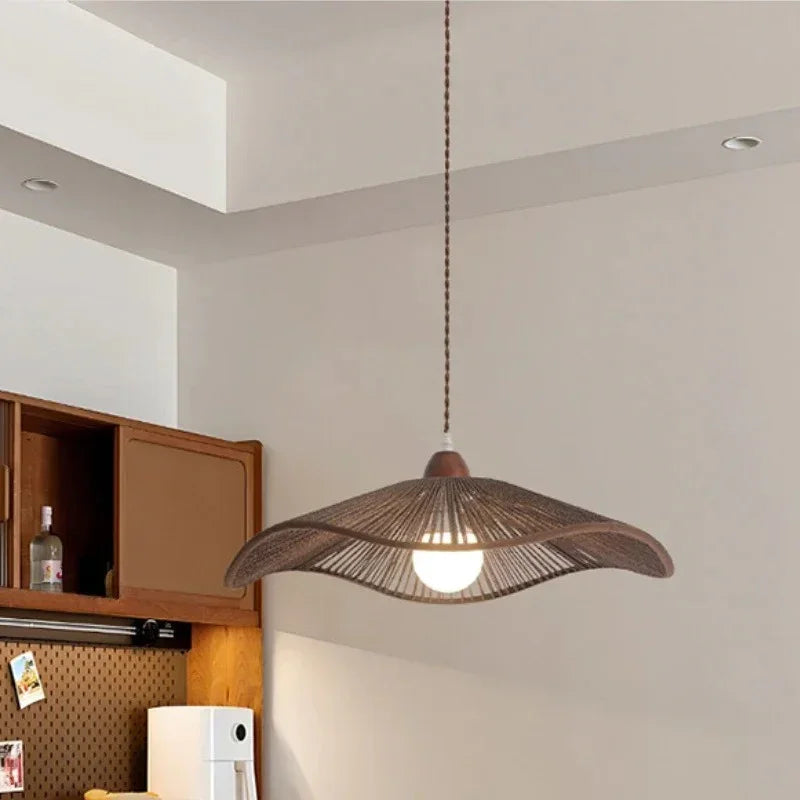 Závěsná lampa z ořechového dřeva s dimmable LED, minimalistický design, průměr 30 1
