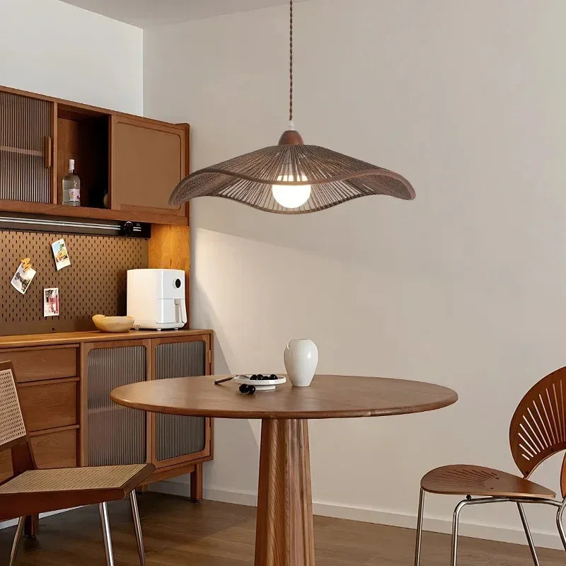 Závěsná lampa z ořechového dřeva s dimmable LED, minimalistický design, průměr 30 2