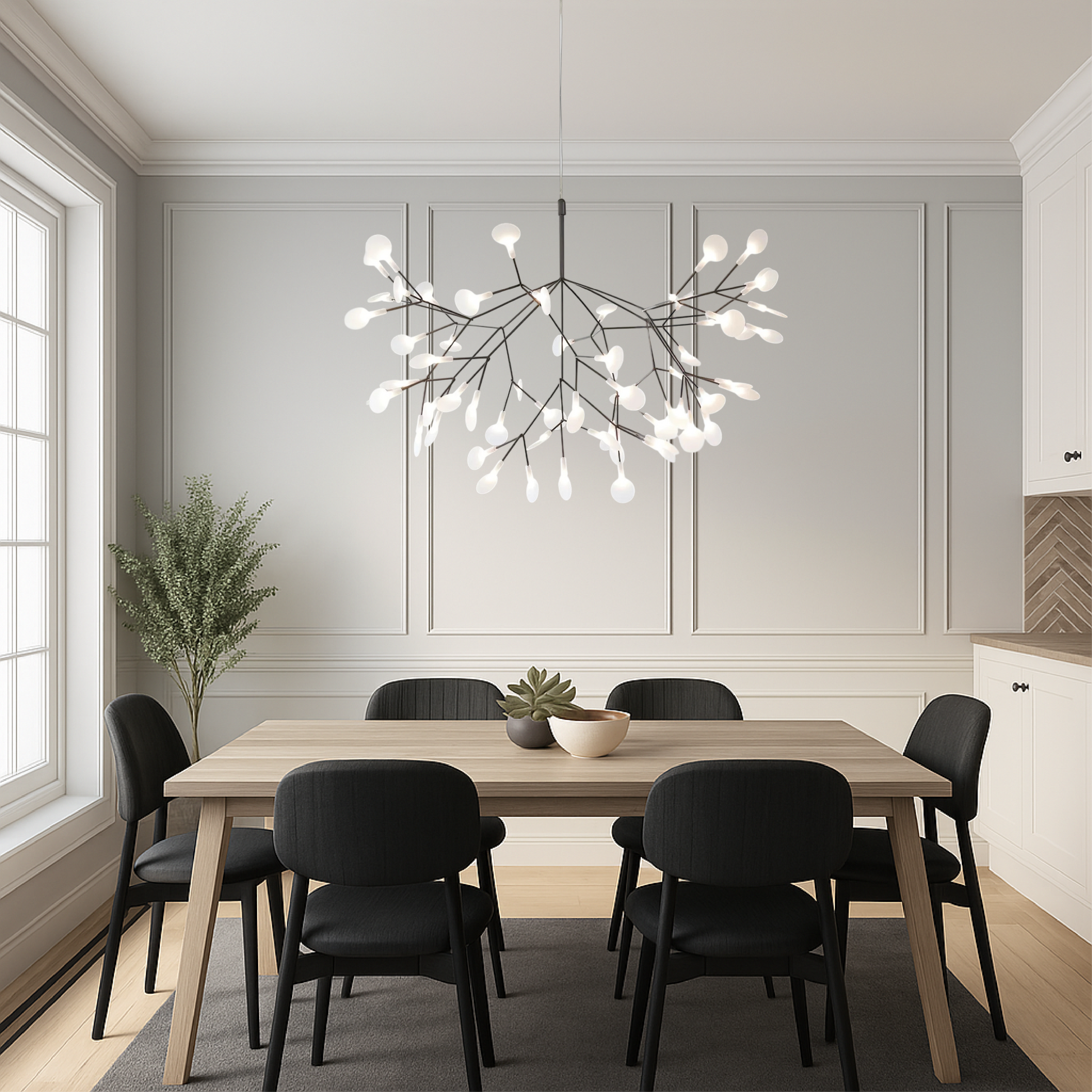 Závěsná lampa Firefly s nastavitelným zavěšením a LED – moderní osvětlení pro obývací pokoj a jídelnu 2