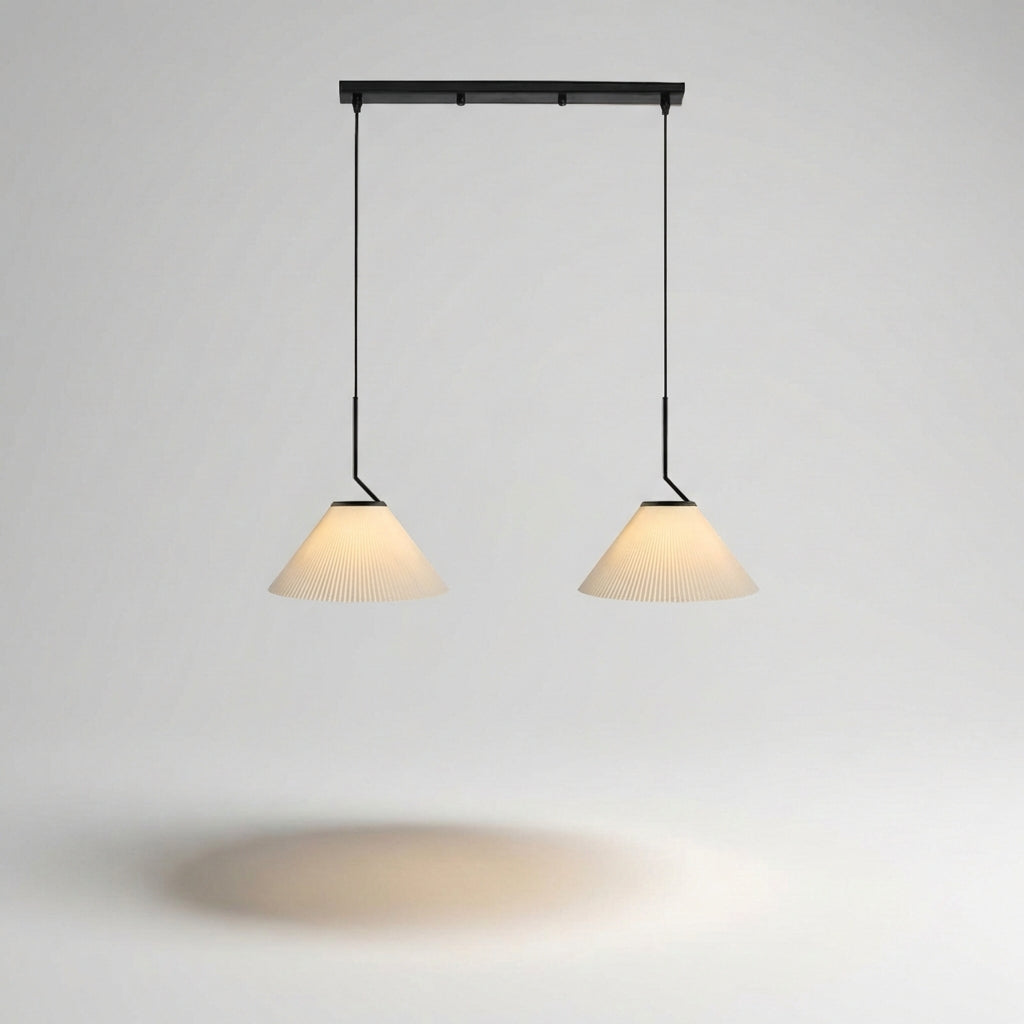 Závěsná lampa s plisovaným stínidlem, teplé osvětlení do obývacího pokoje, skandinávský minimalismus, krémová látka, 41x43 cm 4