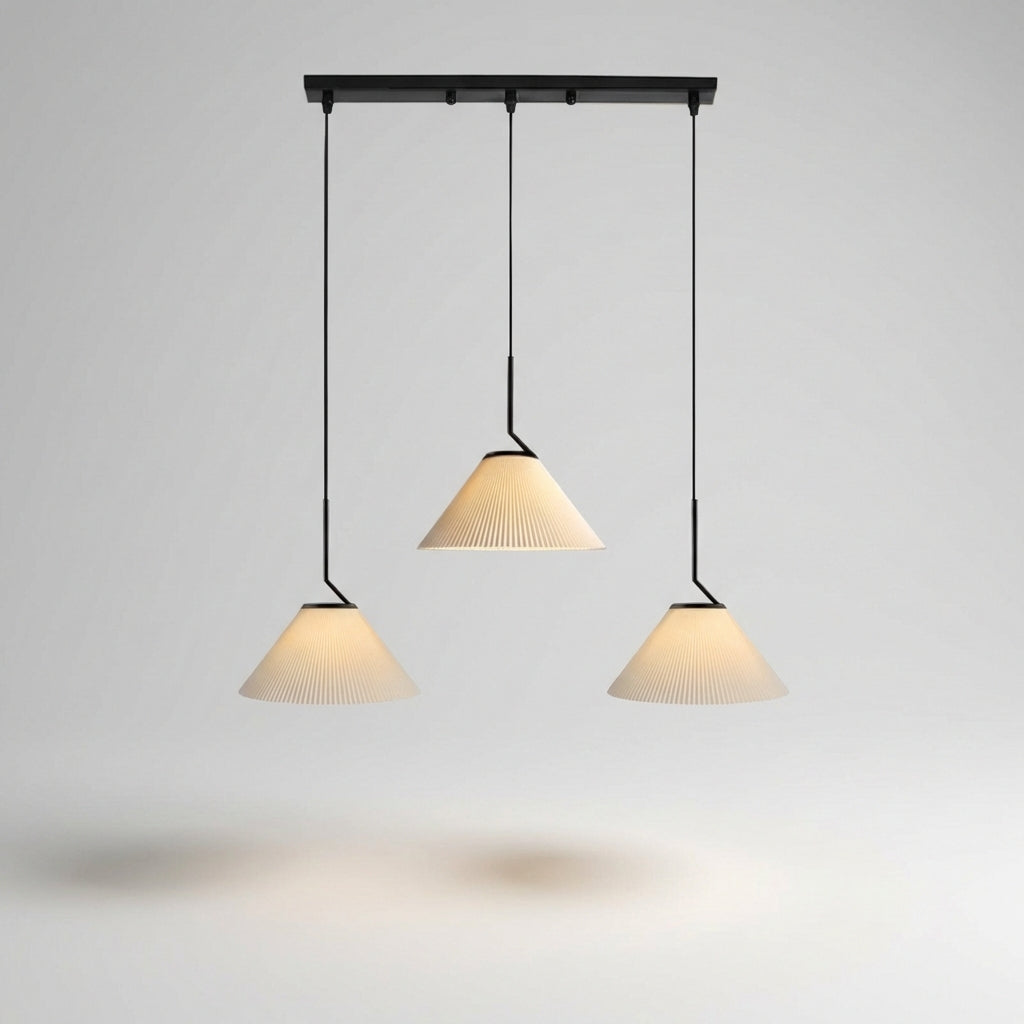 Závěsná lampa s plisovaným stínidlem, teplé osvětlení do obývacího pokoje, skandinávský minimalismus, krémová látka, 41x43 cm 5