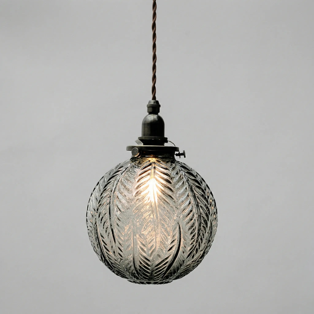 Závěsná lampa z leptaného skla ve vintage stylu – teplé stolní osvětlení – 15 cm x 65 cm 2