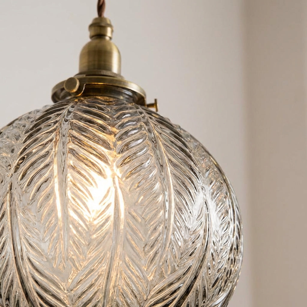 Závěsná lampa z leptaného skla ve vintage stylu – teplé stolní osvětlení – 15 cm x 65 cm 3