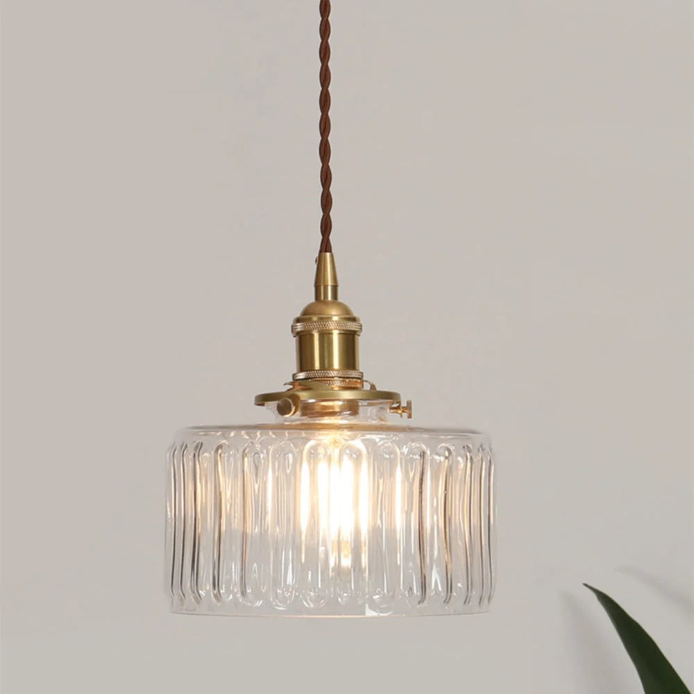 Závěsné svítidlo se skleněným stínidlem a nastavitelným zavěšením v vintage design 6