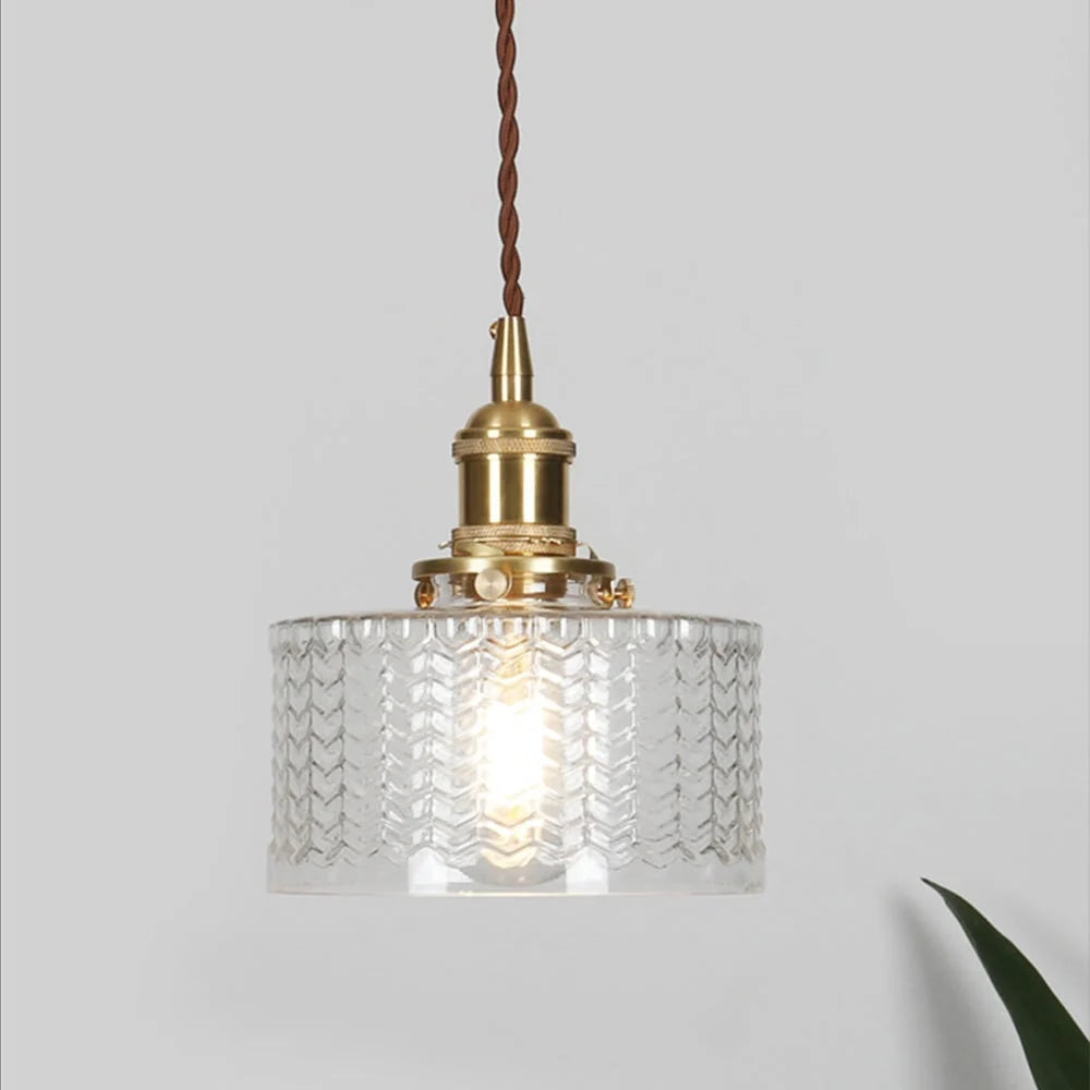 Závěsné svítidlo se skleněným stínidlem a nastavitelným zavěšením v vintage design 9