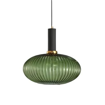 Závěsné svítidlo z žebrovaného skla s kovovou montáží, průměr 20 cm 9