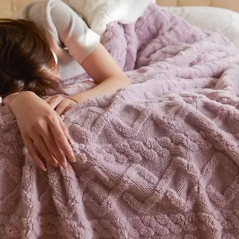 Oboustranná zimní deka z jehněčí vlny a mikrovlákna, snadno pratelná, h 8