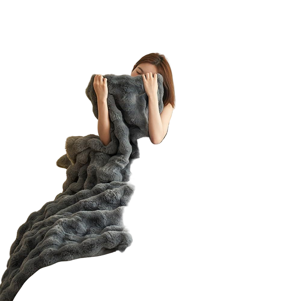 Zimní útulná sametová a fleecová deka 2