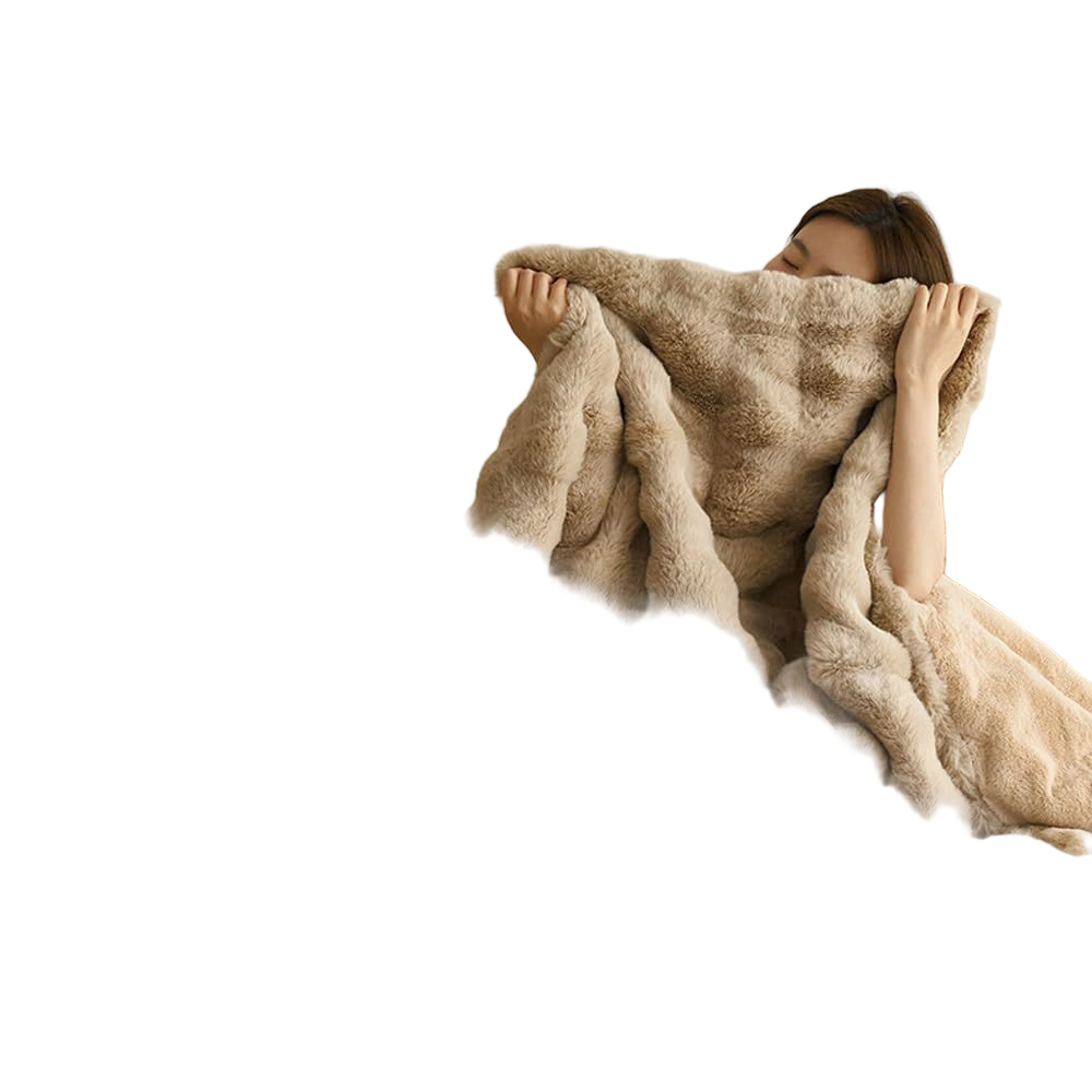 Zimní útulná sametová a fleecová deka 3