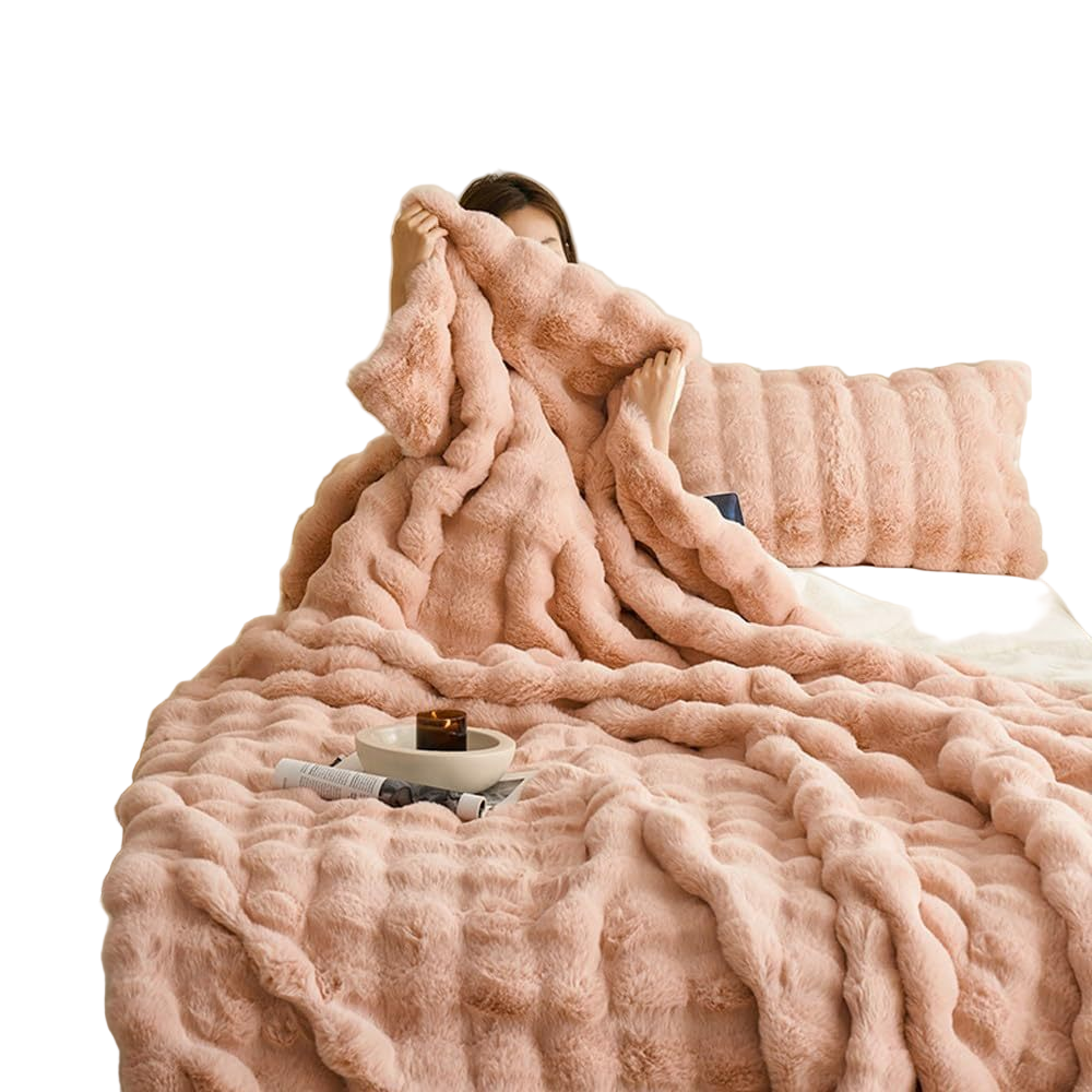 Zimní útulná sametová a fleecová deka 4
