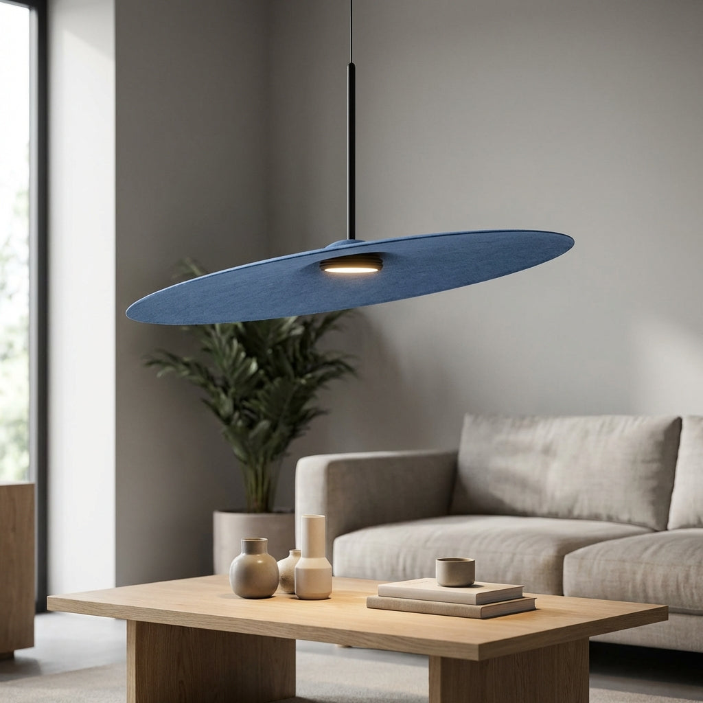 Zvukově pohlcující LED závěsná lampa - Akustická lampa do obývacího pokoje s nadýchaným povrchem, nastavitelné světlo 8